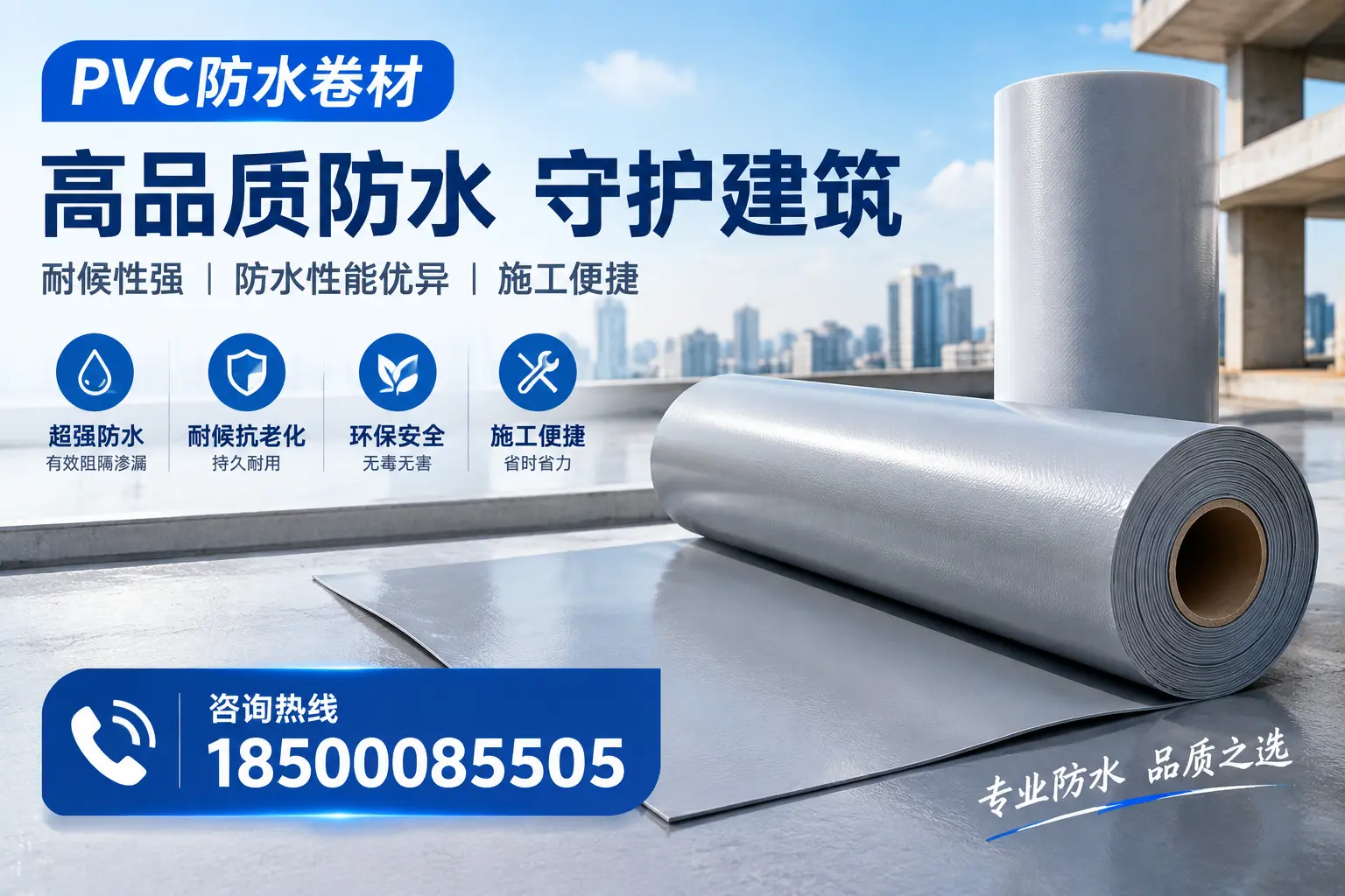 PVC防水卷材的防水效果评测，适合清远的科学依据